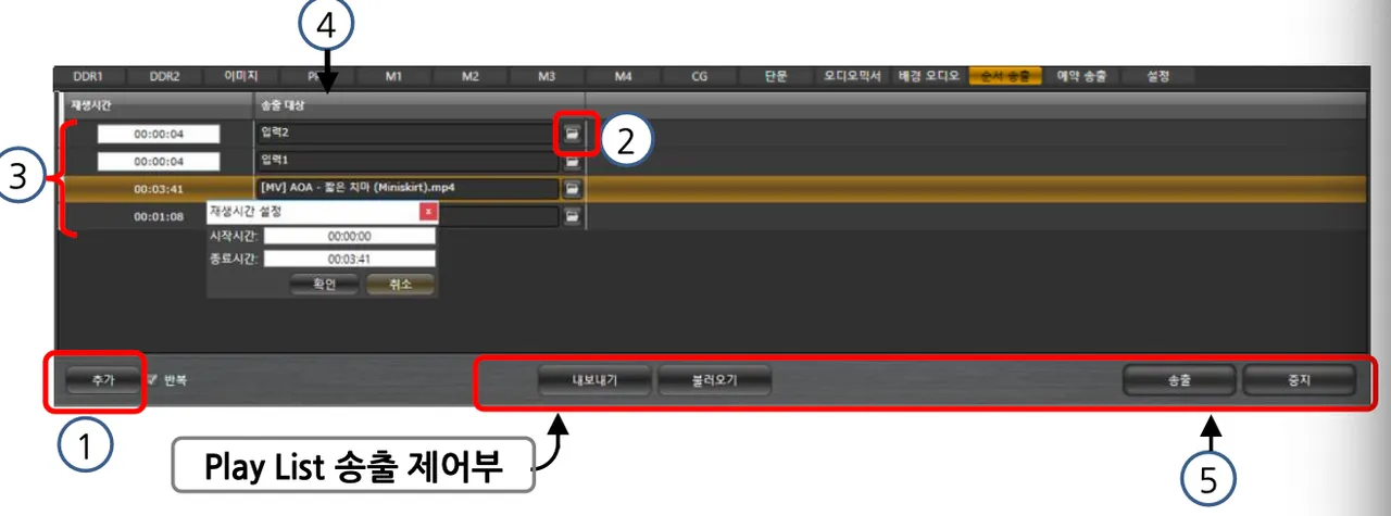 순서 송출